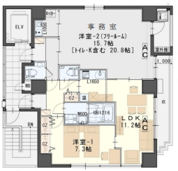 賃貸オフィス間取り図